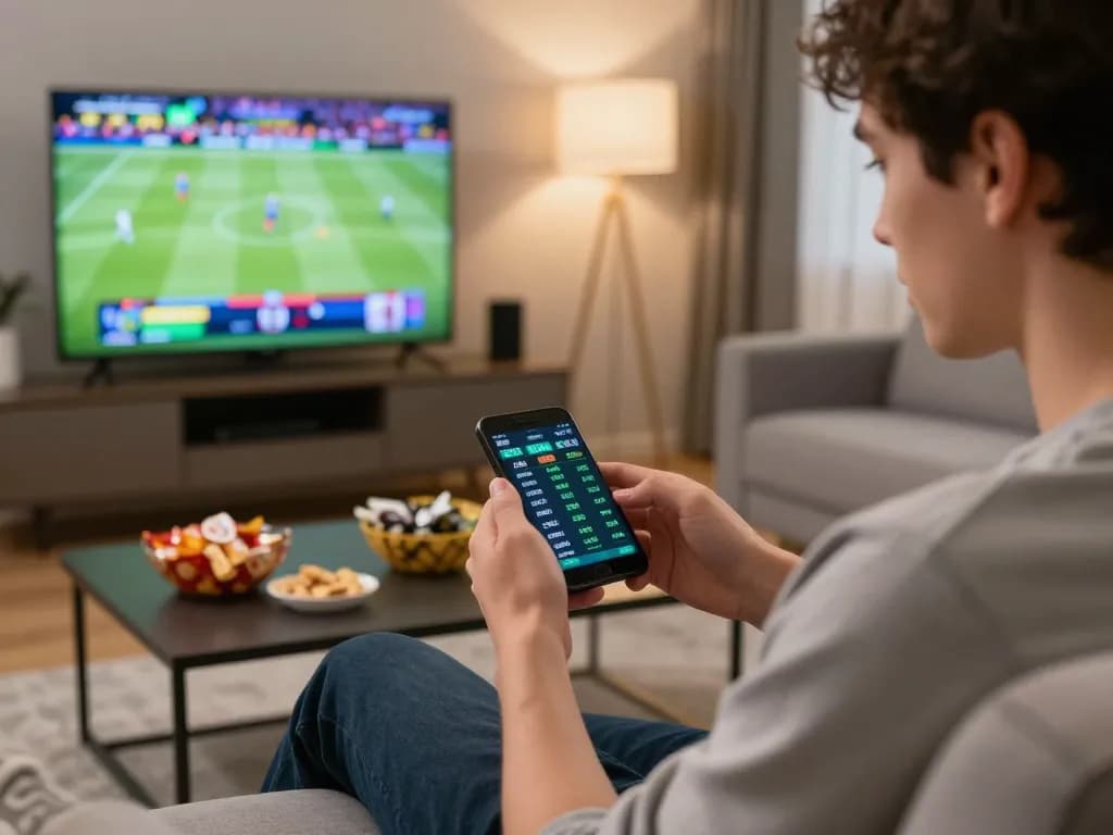 Nền tảng SC88 facilitates online sports betting, showcasing a player analyzing odds on their smartphone.