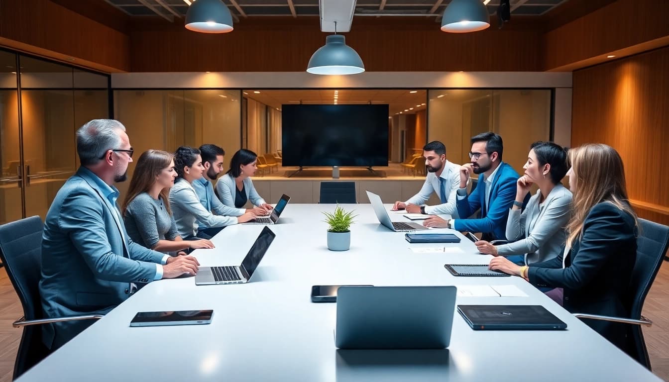 Consultants strategizing in a dynamic business setting reflecting Unternehmensberatung expertise.