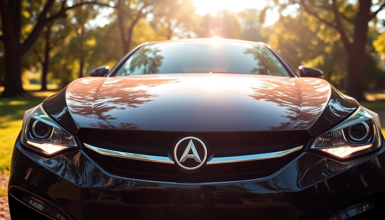 Felgenreiniger Auto: Glänzende Felgen eines frisch gereinigten Autos unter natürlichem Licht.