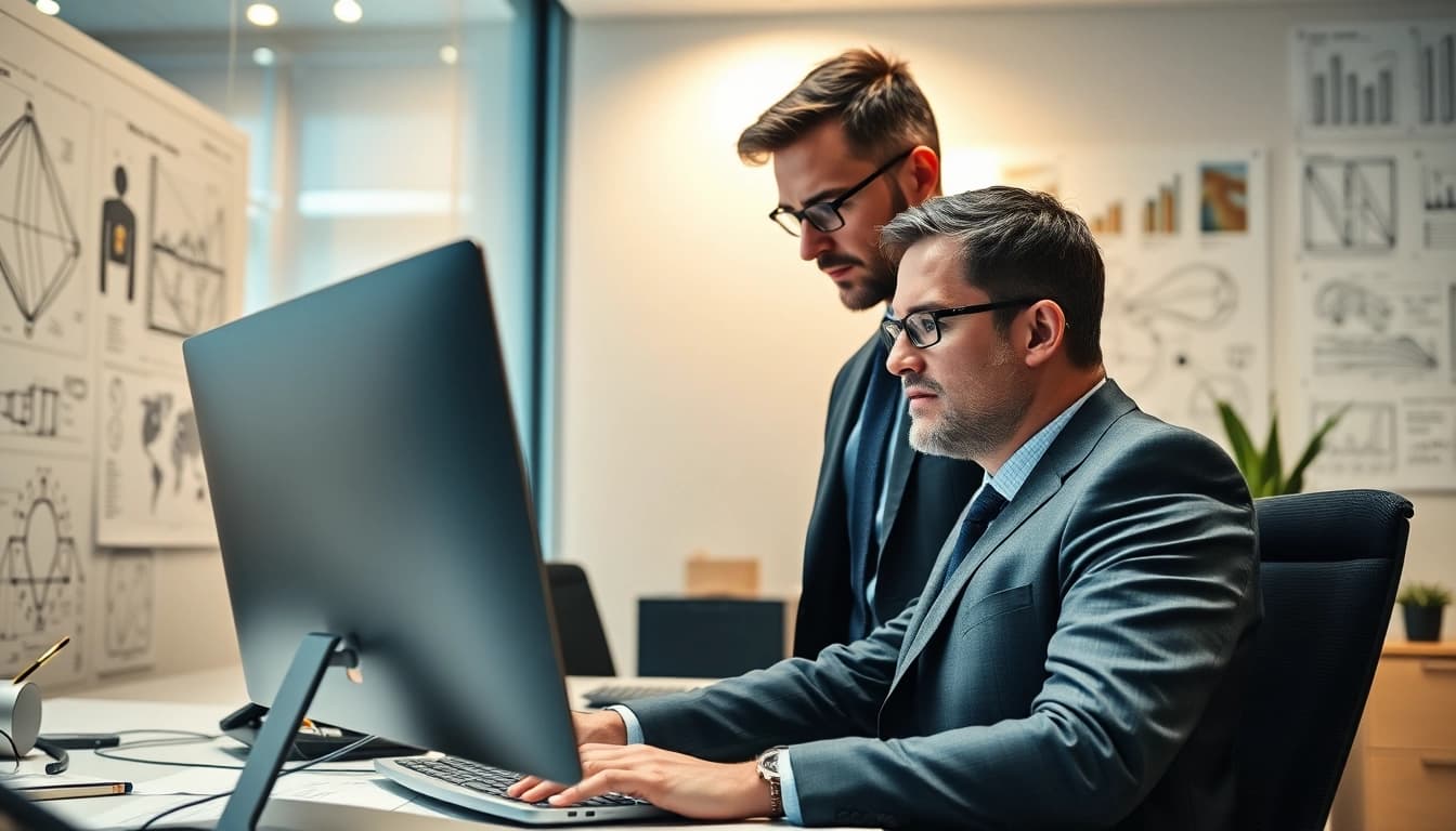 Headhunter Ingenieure bei der Rekrutierung talentierter Ingenieure in einem modernen Büro.