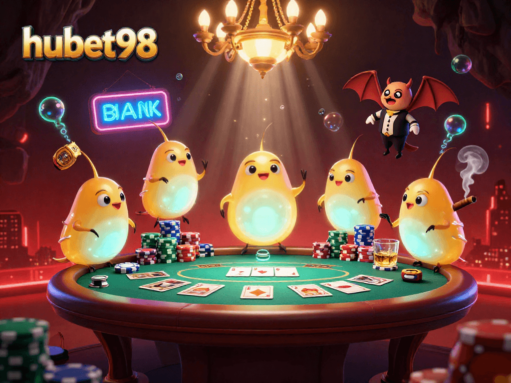 Engage with hubet98's thrilling cave casino, featuring glowing glowworms and a bat dealer