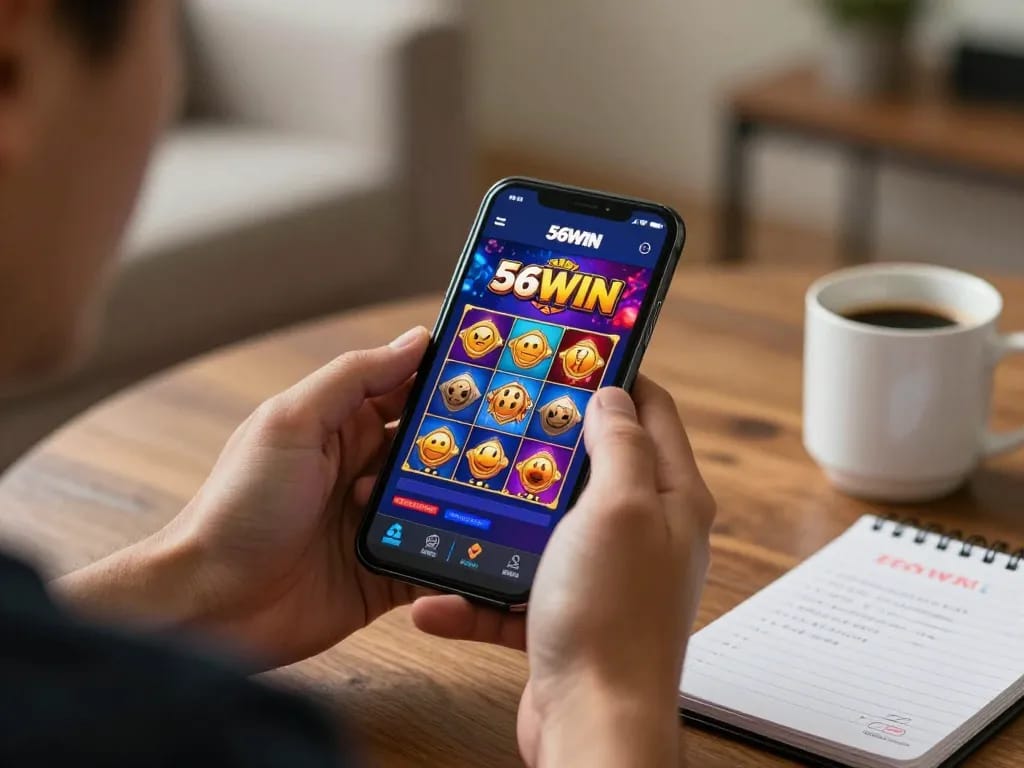 Engaging gameplay on the 56WIN app, showcasing mobile casino excitement.