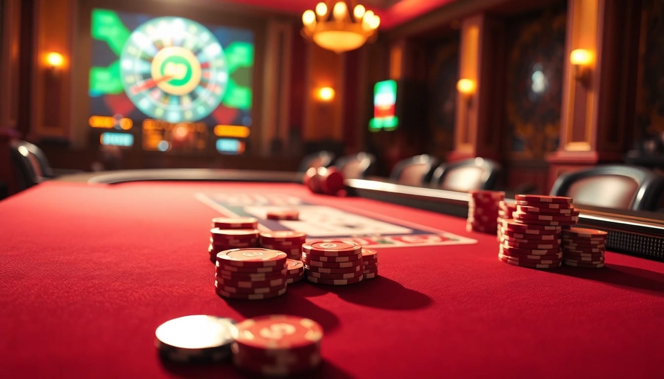 Entdecken Sie ein aufregendes Casino ohne Anmeldung mit lebendigen Spieltischen und Karten.