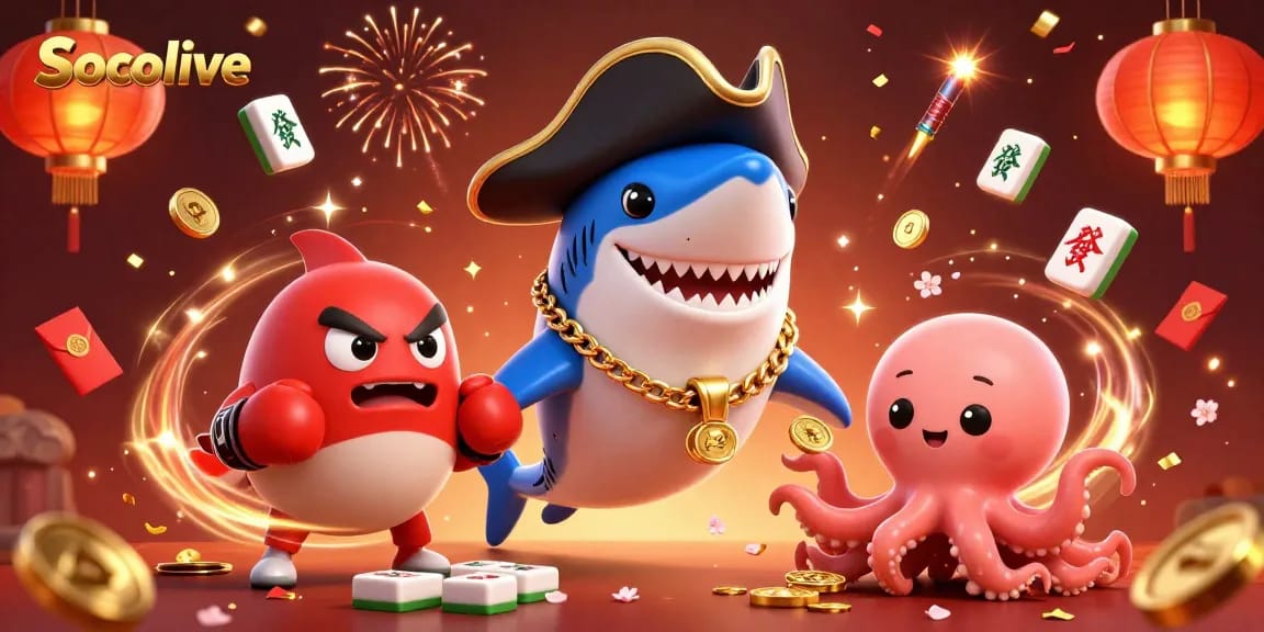 Socolive brings excitement to the online gaming scene, showcasing a lively 3D casino celebration.