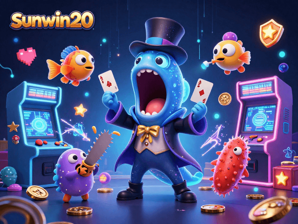 Experience the thrill of sunwin20 with an adventurous magic performance by unique underwater characters.