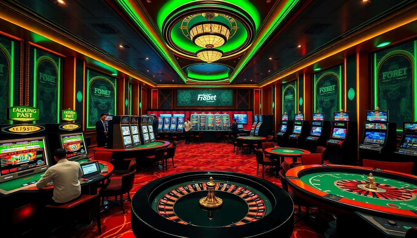 Experience the thrill of gaming at https://f8bet.ventures/ with poker tables and vibrant slot machines.