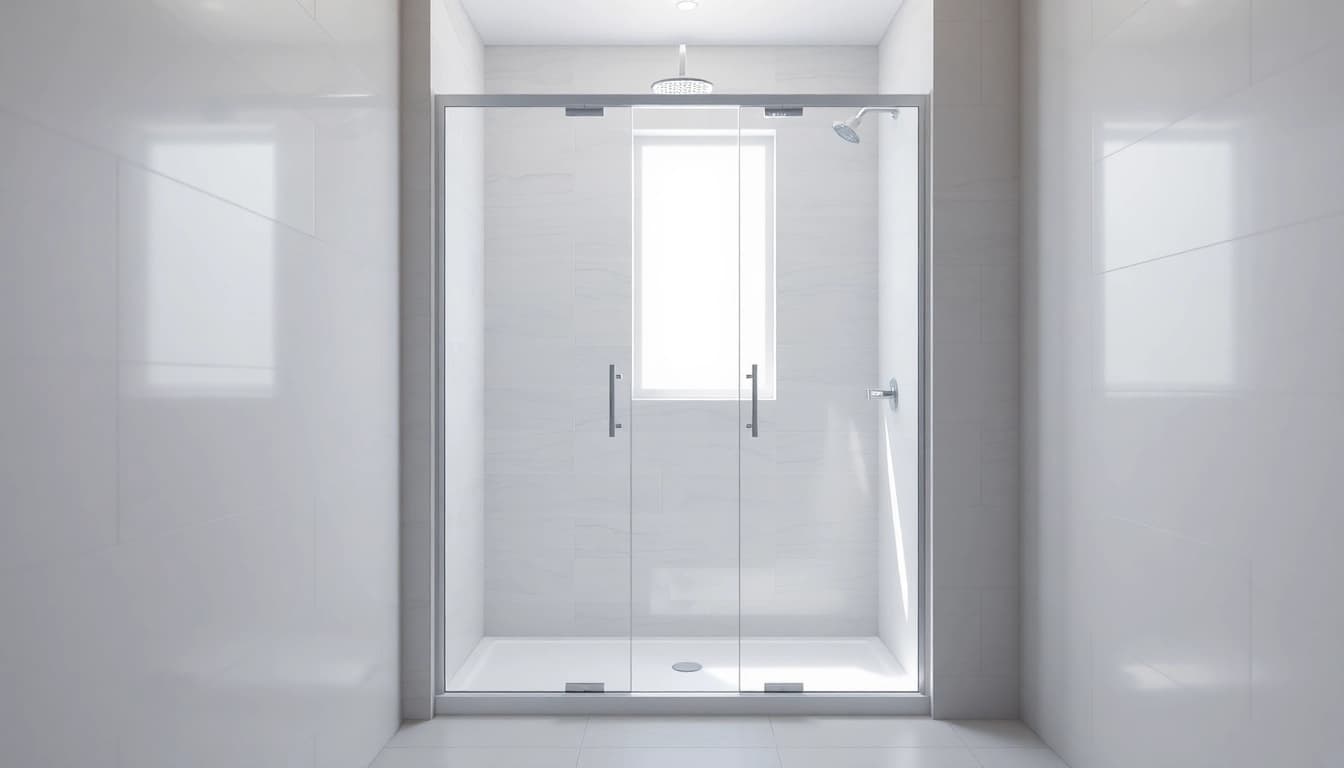 Duschkabine 80x80 in modernem Badezimmer mit eleganten Glasdetails.