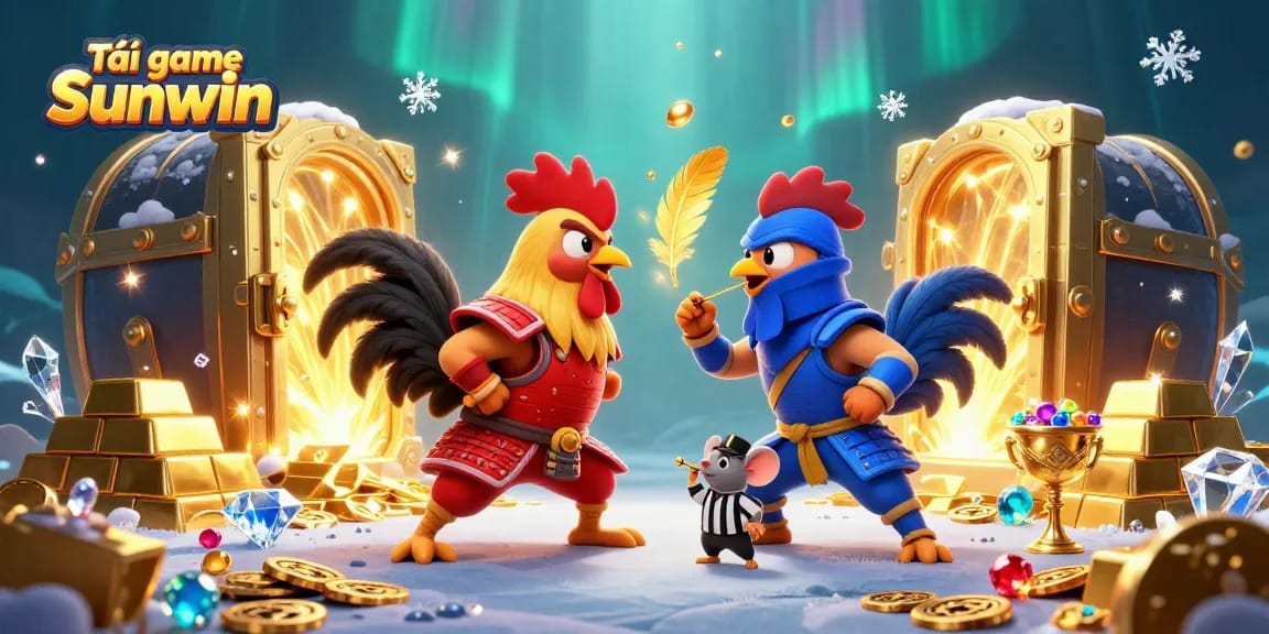 Engage in immersive gaming with Tải game Sunwin amidst dynamic casino elements and colorful characters.