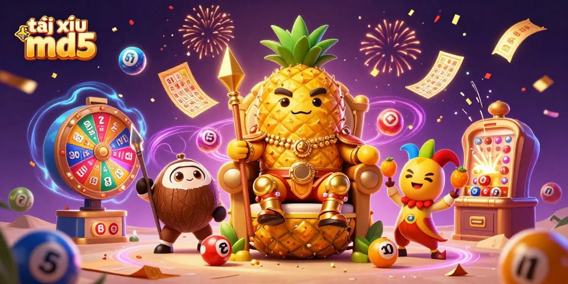 Experience gaming action with the vibrant tài xỉu md5 scene featuring exciting characters and dynamic casino elements.