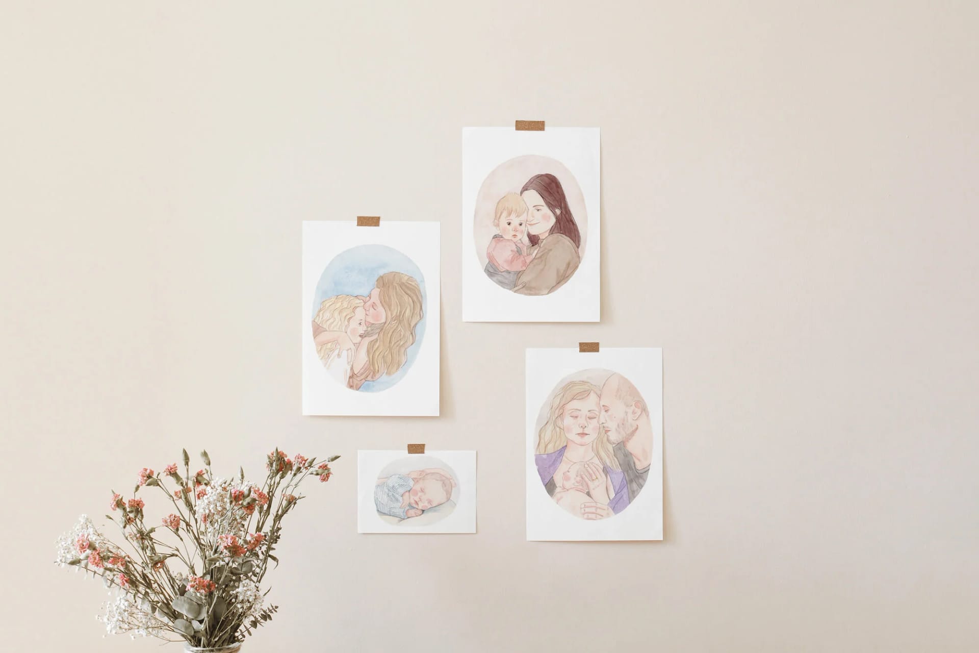 Kunstvolles Bild zeichnen lassen bei Families Portrait