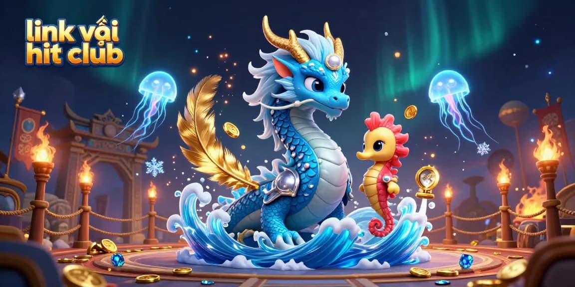 Experience exciting gaming at link vào hit club, featuring vibrant dragon and ocean life in a dazzling casino scene.