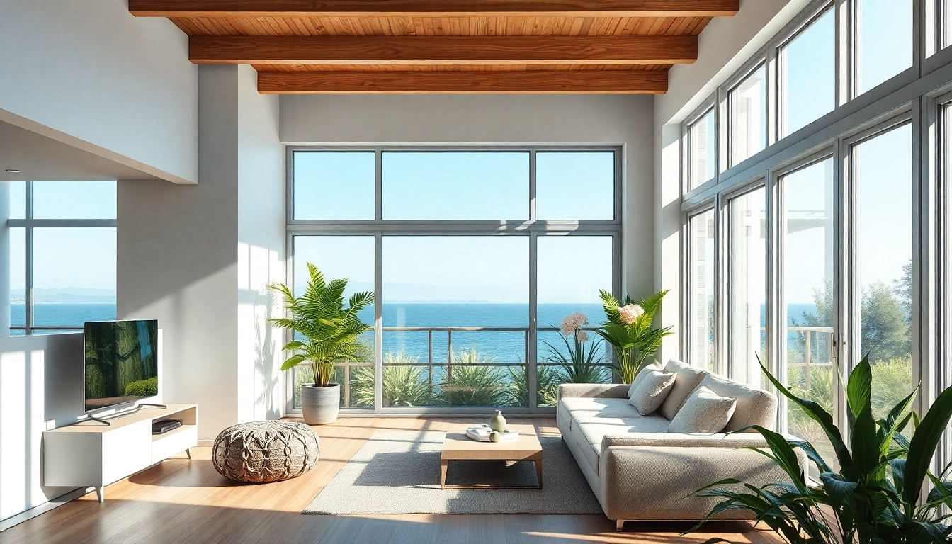 Moderne Wohnung in Nordzypern zeigt die aktuellen immobilien preise mit Blick auf die Küste.