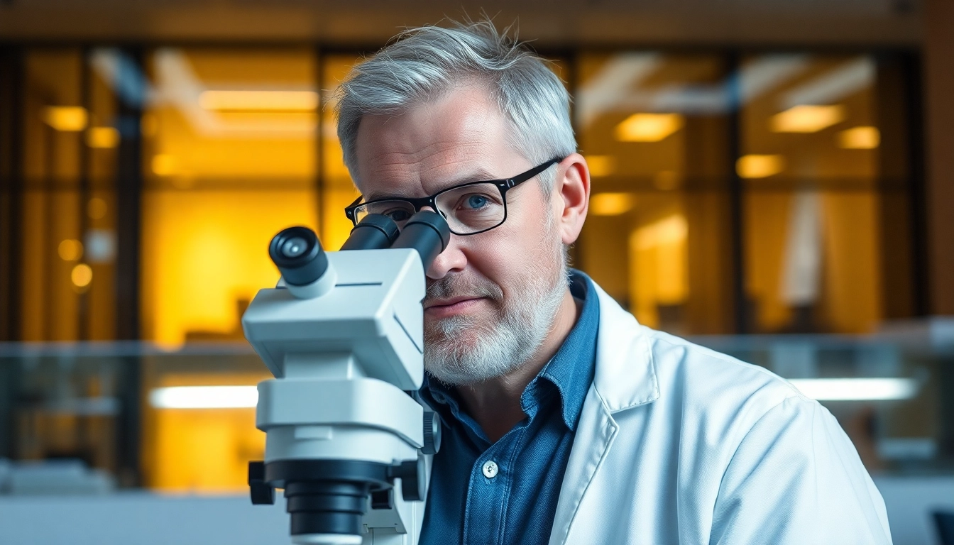 Stephan Becker, Virologe, im modernen Institut für Virologie bei der Forschung.