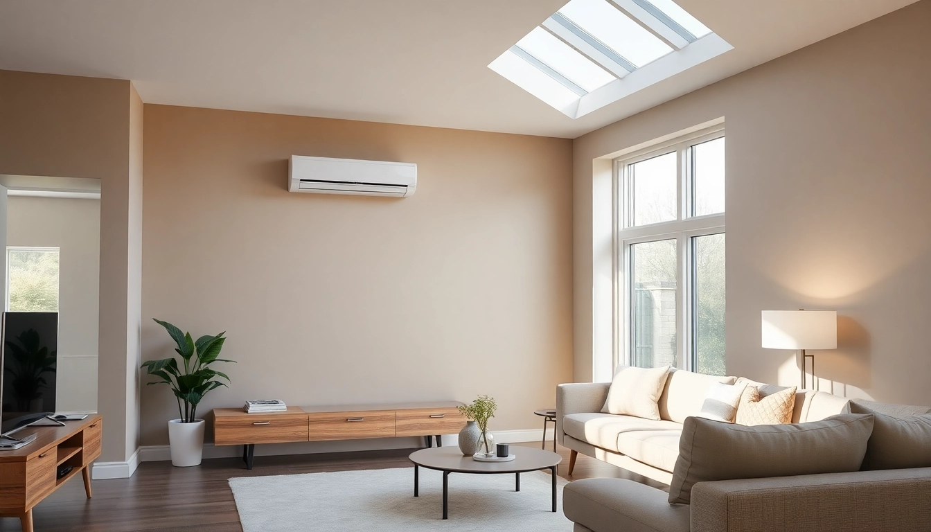 Effiziente Klima kaufen für Ihr Zuhause – stilvolle Klimaanlage in hellem Wohnambiente.