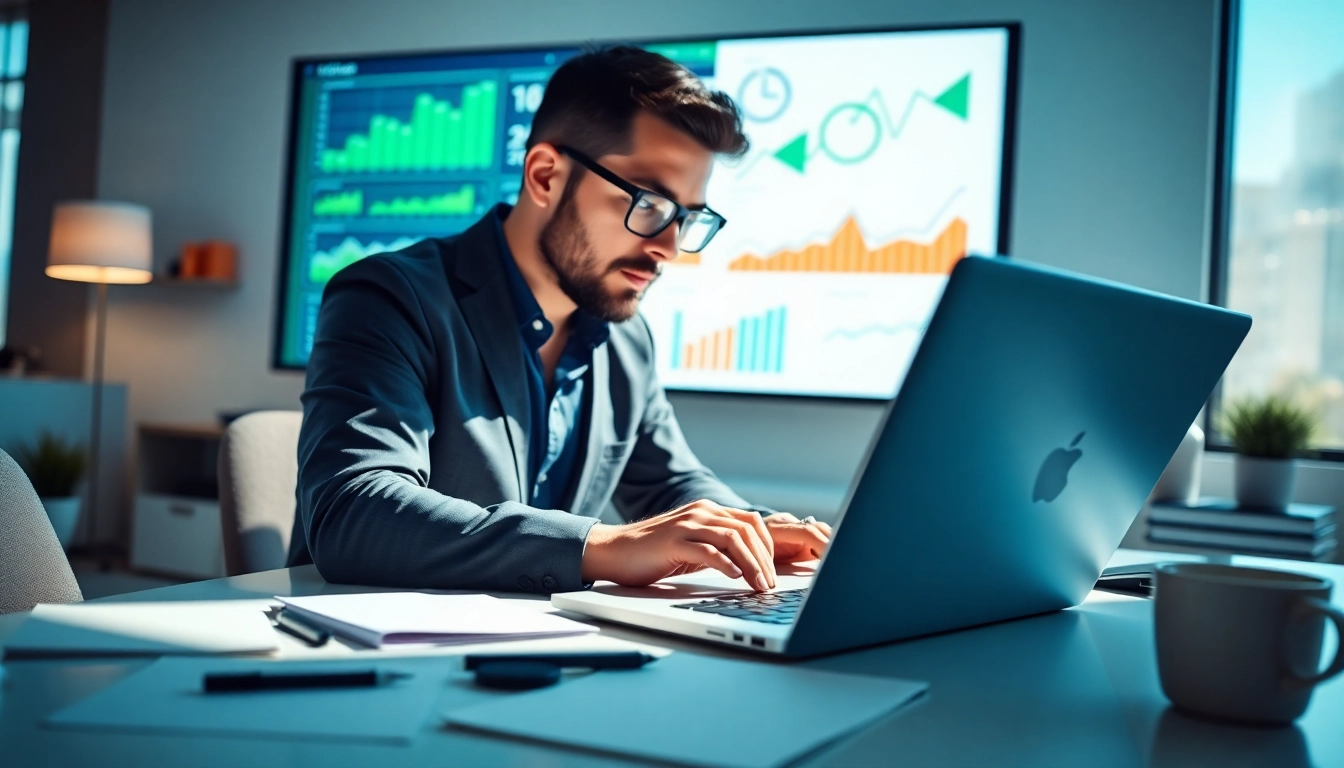 Erhalten Sie wertvolle SEO Tipps von einem Experten in einem modernen Büroumfeld.