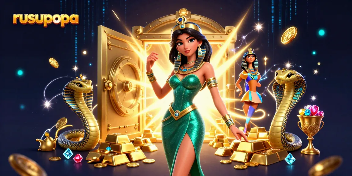 Experience thrilling gameplay at rusupopa with a stunning 3D illustration of casino riches and excitement.