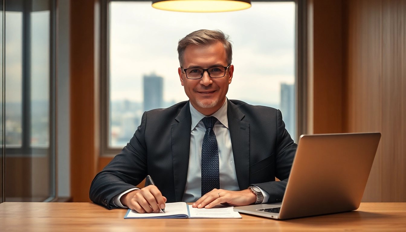 Professioneller Headhunter für Vertriebsmitarbeiter in einem modernen Büro, das Professionalität und Vertraulichkeit ausstrahlt.