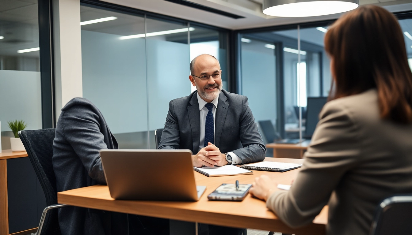 Headhunter analysiert Lebenslauf und führt ein Beratungsgespräch im modernen Büro.