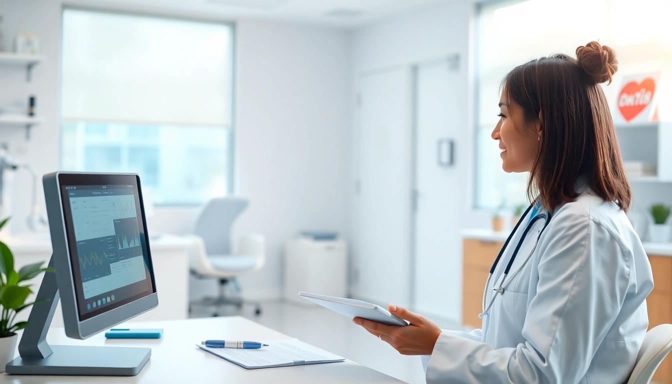 Driada medical Beratung zwischen Arzt und Patient in modernem Kliniksetting