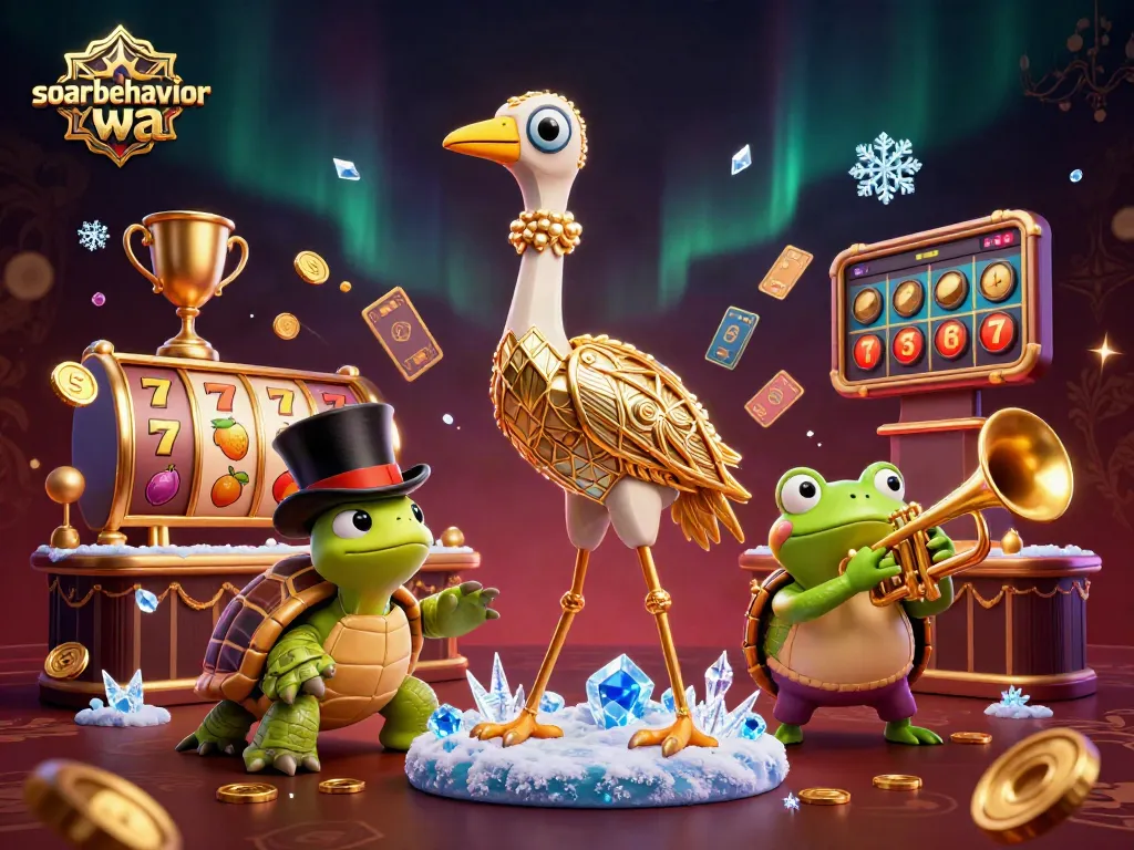 Engage with soarbehaviorwa's vibrant casino games featuring slot reels and dynamic characters.
