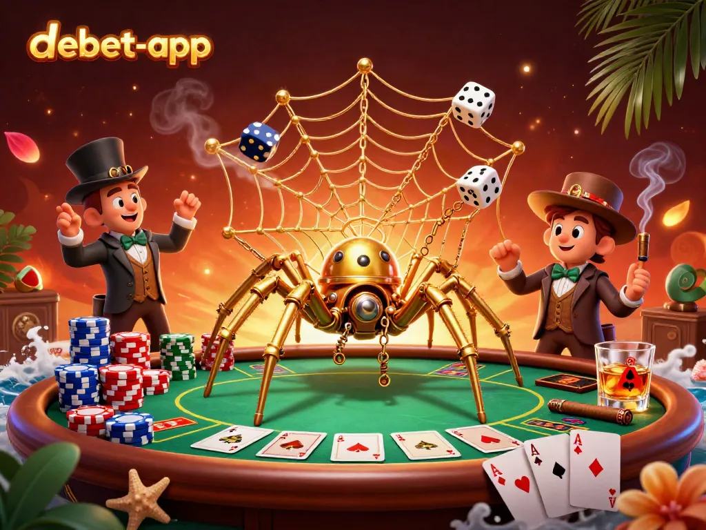 Engage in thrilling gameplay with debet-app, featuring a dynamic steampunk scene full of poker action.