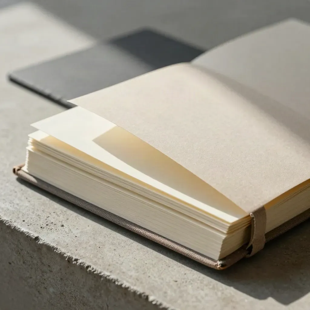 Produktivitäts-Set mit Workbook, Trennkarten und Notizbuch auf Beton, nah und edel inszeniert.