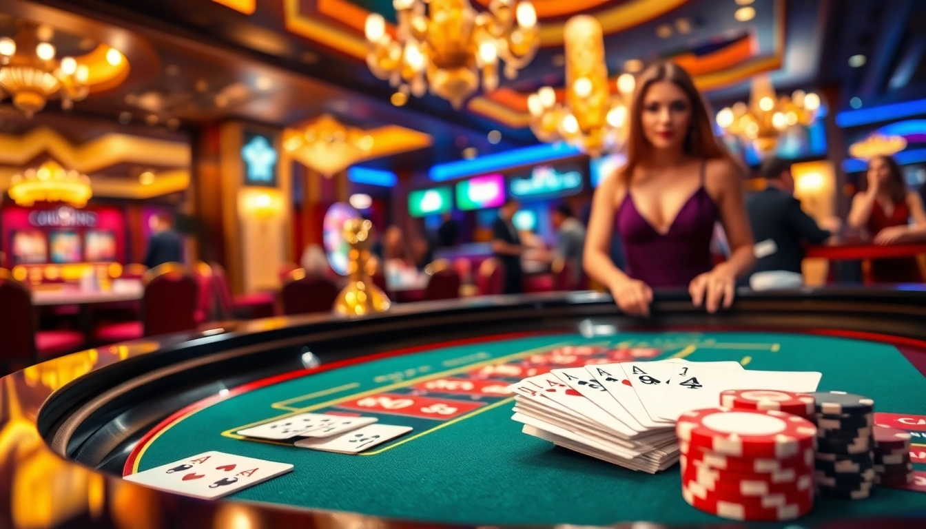 Spielen am Roulette-Tisch auf casino spiele.de in einem glamourösen Casino-Ambiente.