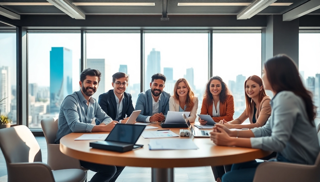 Die Personalvermittlung fördert die Zusammenarbeit in einem modernen Büro mit einem vielseitigen Team.