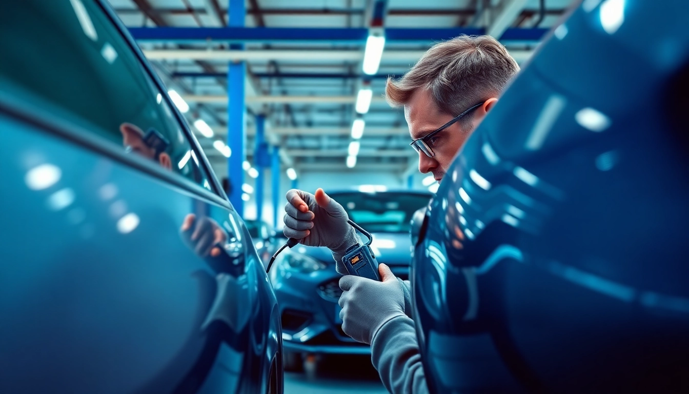 Efficient Smart Repair München service showcasing a technician skillfully repairing vehicle dents.