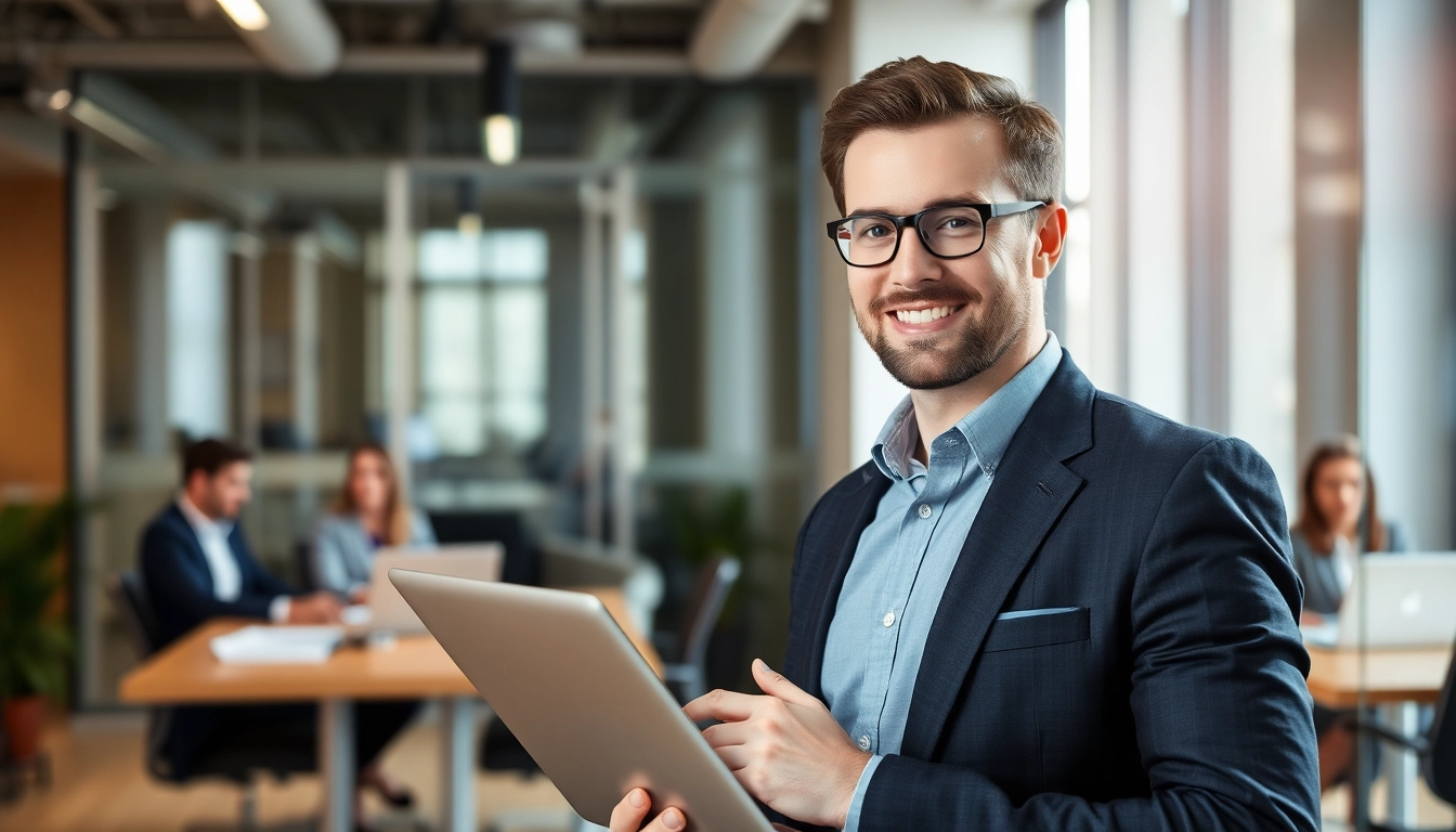 Headhunter Oberhausen: Professioneller Recruiter im modernen Büro bei der Arbeit.