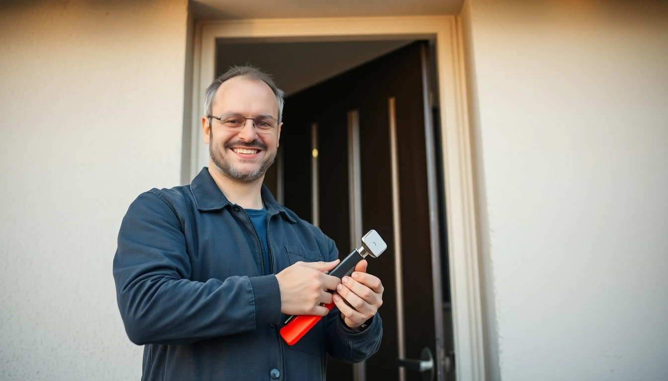 Schlüsseldienst Speyer: Fachmann öffnet Tür beschädigungsfrei mit modernem Werkzeug.