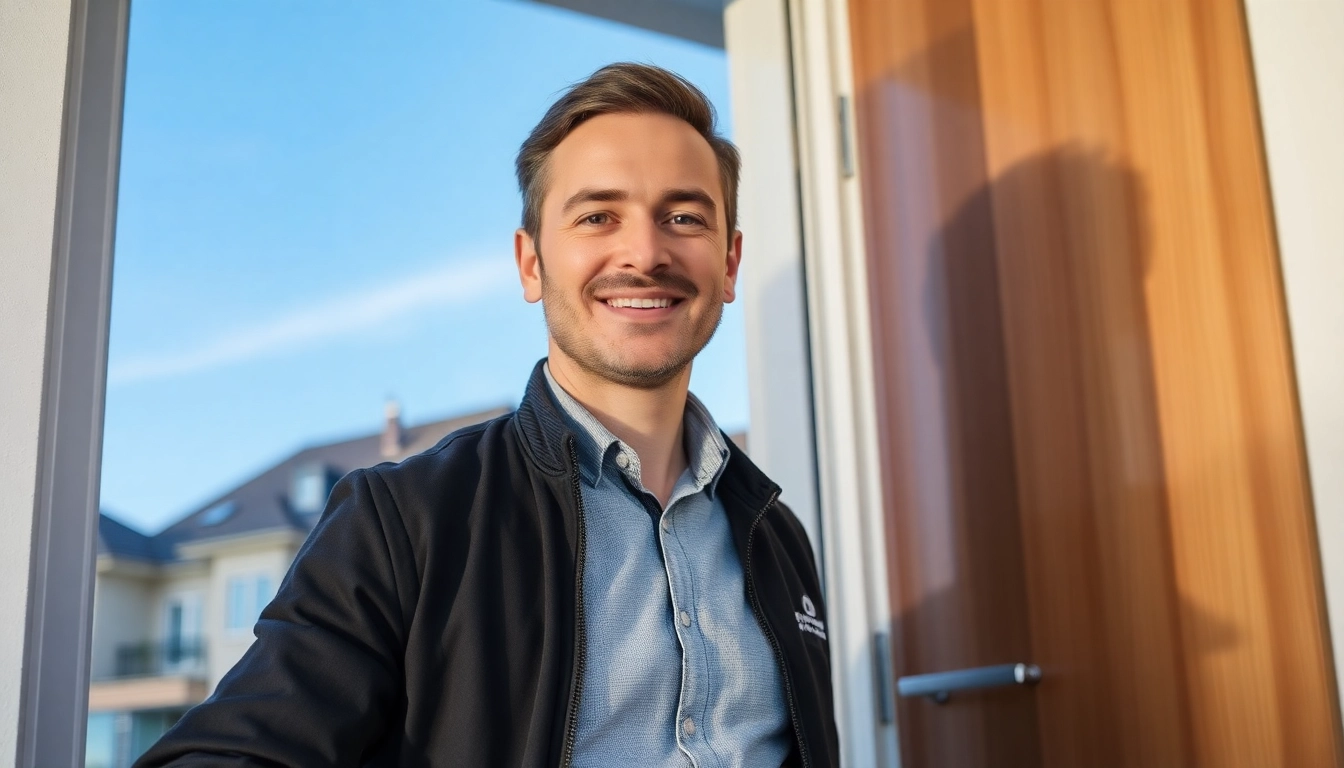 Schlüsseldienst Speyer öffnet beschädigungsfrei eine Eingangstür in einem Wohngebiet.