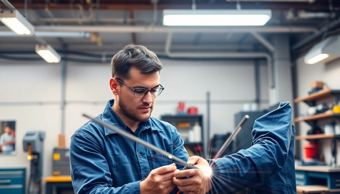 Felge richten München: Technik repariert Alufelge in Werkstatt.