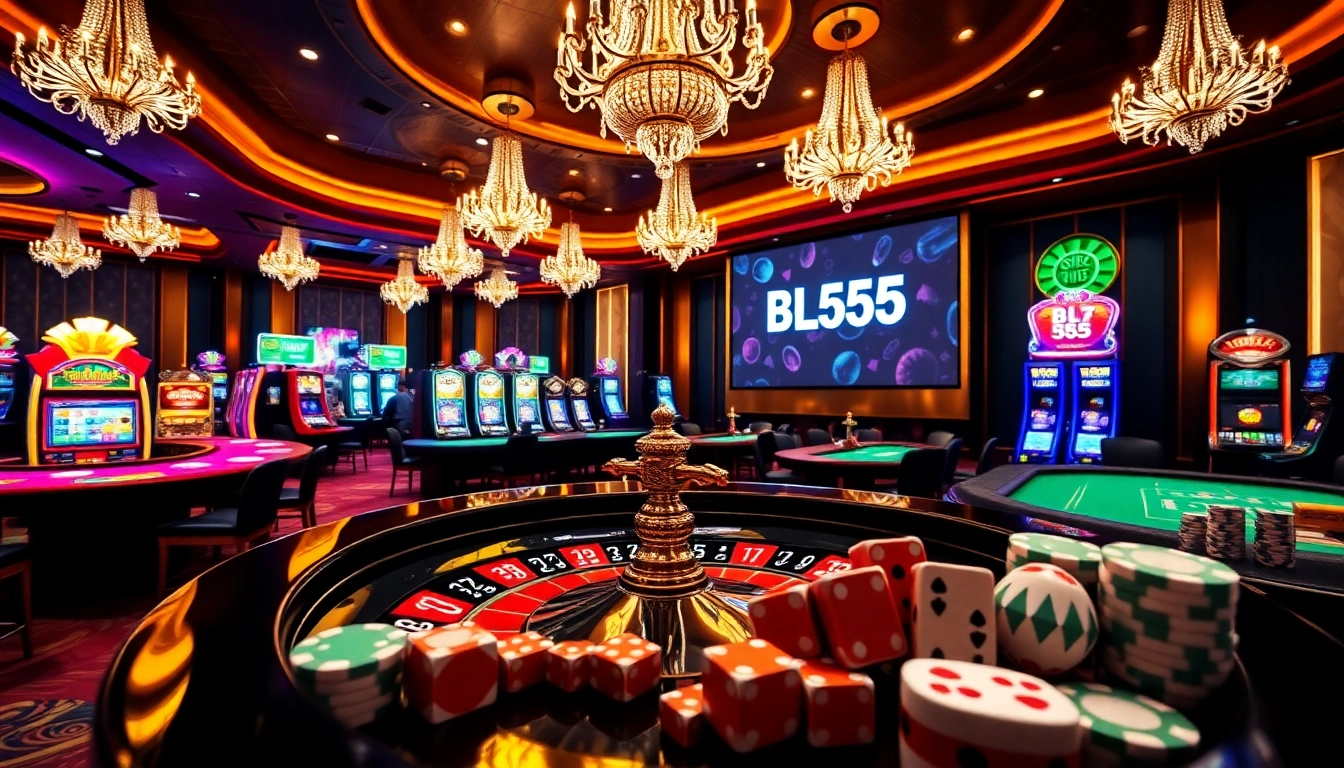 Experience the allure of gambling at BL555 with vibrant casino tables and exciting games.