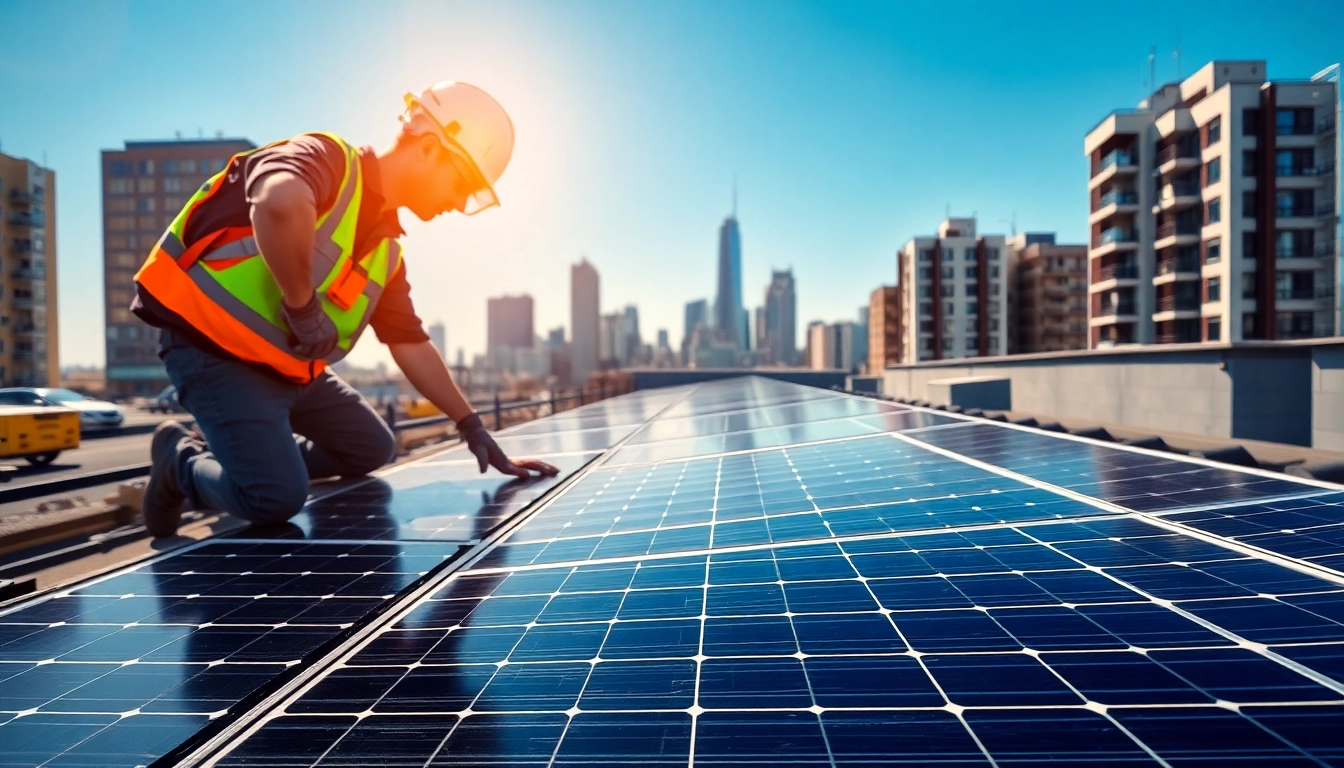 Efficient Photovoltaikanlage Kaufen Wien installation on rooftops in an urban setting.
