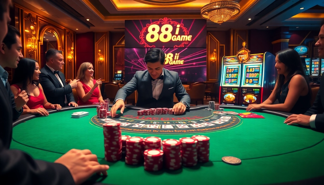 Experience the thrill of the 88i game at a luxurious casino table, packed with excitement and high stakes.