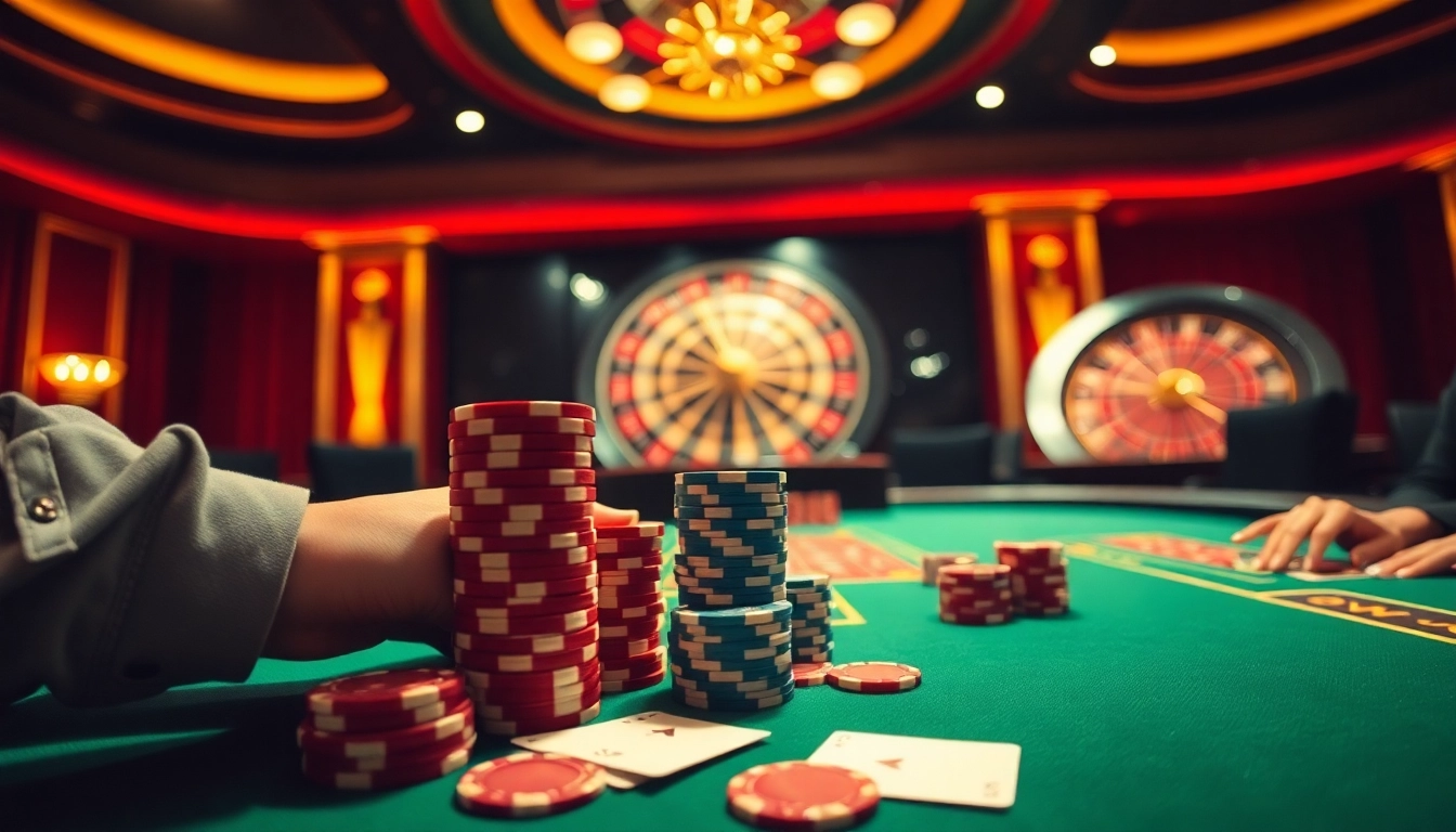 Engaging scene of a high-stakes poker game at a luxurious casino showcasing the excitement of 7m betting strategies.
